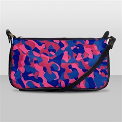 Blue And Pink Camouflage Pattern Shoulder Clutch Bag by SpinnyChairDesigns