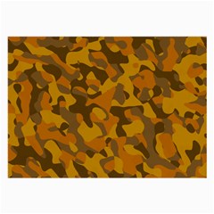 Brown And Orange Camouflage Large Glasses Cloth (2 Sides) by SpinnyChairDesigns