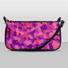 Pink And Purple Camouflage Shoulder Clutch Bag by SpinnyChairDesigns