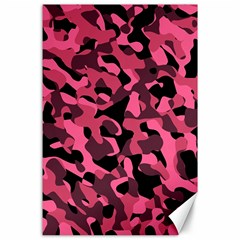 Black And Pink Camouflage Pattern Canvas 24  X 36  by SpinnyChairDesigns