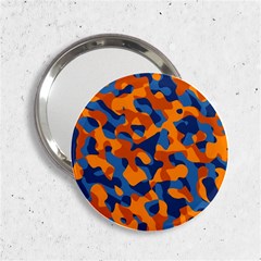 Blue And Orange Camouflage Pattern 2 25  Handbag Mirrors by SpinnyChairDesigns