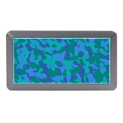 Blue Turquoise Teal Camouflage Pattern Memory Card Reader (mini) by SpinnyChairDesigns