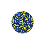 Blue and Yellow Camouflage Pattern Golf Ball Marker (4 pack) Front