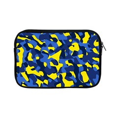 Blue And Yellow Camouflage Pattern Apple Ipad Mini Zipper Cases by SpinnyChairDesigns