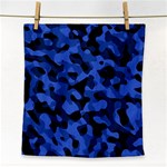 Black and Blue Camouflage Pattern Face Towel Front