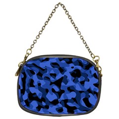 Black And Blue Camouflage Pattern Chain Purse (two Sides) by SpinnyChairDesigns