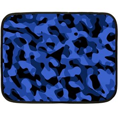 Black And Blue Camouflage Pattern Double Sided Fleece Blanket (mini)  by SpinnyChairDesigns