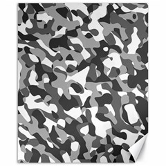 Grey And White Camouflage Pattern Canvas 16  X 20  by SpinnyChairDesigns