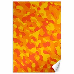 Orange And Yellow Camouflage Pattern Canvas 24  X 36  by SpinnyChairDesigns