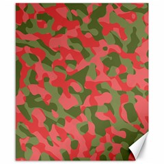 Pink And Green Camouflage Pattern Canvas 8  X 10  by SpinnyChairDesigns