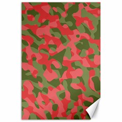 Pink And Green Camouflage Pattern Canvas 24  X 36  by SpinnyChairDesigns