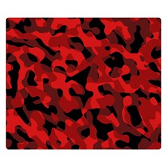 Red And Black Camouflage Pattern Double Sided Flano Blanket (small)  by SpinnyChairDesigns