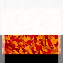 Red And Orange Camouflage Pattern Rectangular Jigsaw Puzzl by SpinnyChairDesigns