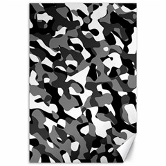 Black And White Camouflage Pattern Canvas 24  X 36  by SpinnyChairDesigns