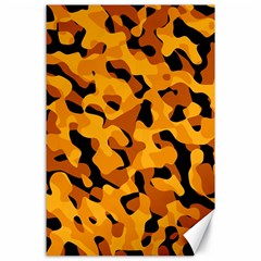 Orange And Black Camouflage Pattern Canvas 24  X 36  by SpinnyChairDesigns