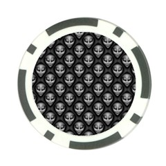 Grey Aliens Extraterrestrials Ufo Faces Poker Chip Card Guard by SpinnyChairDesigns