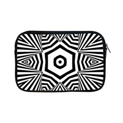 Black And White Line Art Stripes Pattern Apple Ipad Mini Zipper Cases by SpinnyChairDesigns