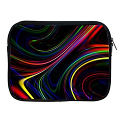 Neon Glow Lines On Black Apple Ipad 2/3/4 Zipper Cases by SpinnyChairDesigns