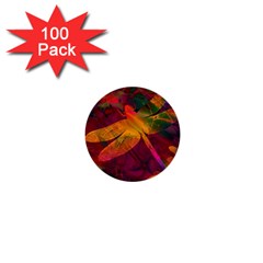 Dragonflies Abstract Colorful Pattern 1  Mini Buttons (100 Pack)  by SpinnyChairDesigns