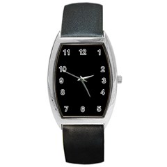 Plain Black Solid Color Barrel Style Metal Watch by FlagGallery