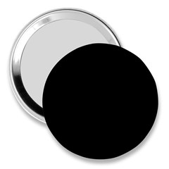 Plain Black Solid Color 3  Handbag Mirrors by FlagGallery