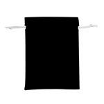 Plain Black Solid Color Lightweight Drawstring Pouch (L) Front