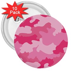 Camo Pink 3  Buttons (10 Pack)  by MooMoosMumma