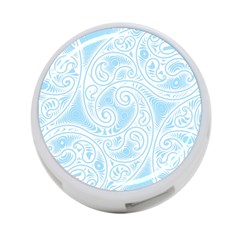 Light Blue And White Abstract Paisley 4-port Usb Hub (one Side) by SpinnyChairDesigns