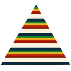 Rainbow Stripes Wooden Puzzle Triangle by tmsartbazaar