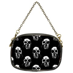 Black And White Skulls Chain Purse (one Side) by SpinnyChairDesigns