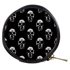 Black And White Skulls Mini Makeup Bag by SpinnyChairDesigns