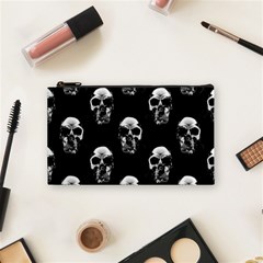 Black And White Skulls Cosmetic Bag (small) by SpinnyChairDesigns