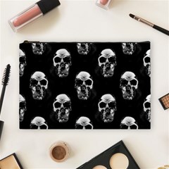 Black And White Skulls Cosmetic Bag (large) by SpinnyChairDesigns