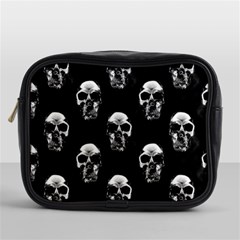 Black And White Skulls Mini Toiletries Bag (one Side) by SpinnyChairDesigns