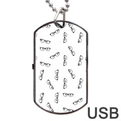 Geek Glasses With Eyes Dog Tag Usb Flash (one Side) by SpinnyChairDesigns