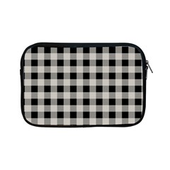 Black And White Buffalo Plaid Apple Ipad Mini Zipper Cases by SpinnyChairDesigns