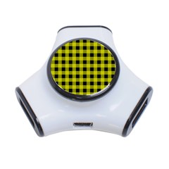 Yellow Black Buffalo Plaid 3-port Usb Hub by SpinnyChairDesigns