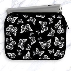 Black And White Butterfly Pattern Apple Ipad 2/3/4 Zipper Cases by SpinnyChairDesigns