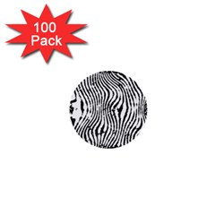 Zebra Print Stripes 1  Mini Buttons (100 Pack)  by SpinnyChairDesigns