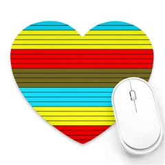 Multicolor With Black Lines Heart Mousepads by tmsartbazaar