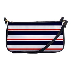 Red With Blue Stripes Shoulder Clutch Bag by tmsartbazaar