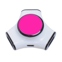 Neon Pink Color 3-port Usb Hub by SpinnyChairDesigns