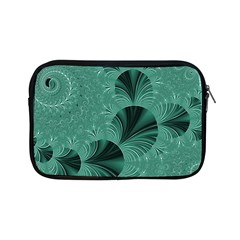 Biscay Green Black Spirals Apple Ipad Mini Zipper Cases by SpinnyChairDesigns