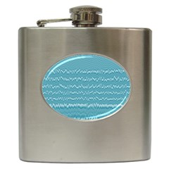 Boho Teal Stripes Hip Flask (6 Oz) by SpinnyChairDesigns