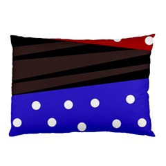 Mixed-lines-dots Black-bg Pillow Case by Casemiro