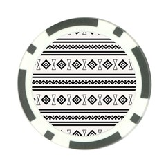 Black And White Aztec Poker Chip Card Guard by tmsartbazaar