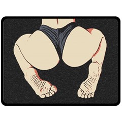 Sporty Booty Perfection, Fit Girl Fitness Illustration, Sports Theme Fleece Blanket (large)  by Casemiro