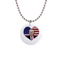 Trump President Sticker Design 1  Button Necklace by dflcprintsclothing