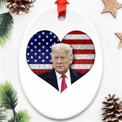 Trump President Sticker Design Oval Ornament (two Sides) by dflcprintsclothing