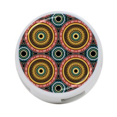 Aztec Multicolor Mandala 4-port Usb Hub (one Side) by tmsartbazaar